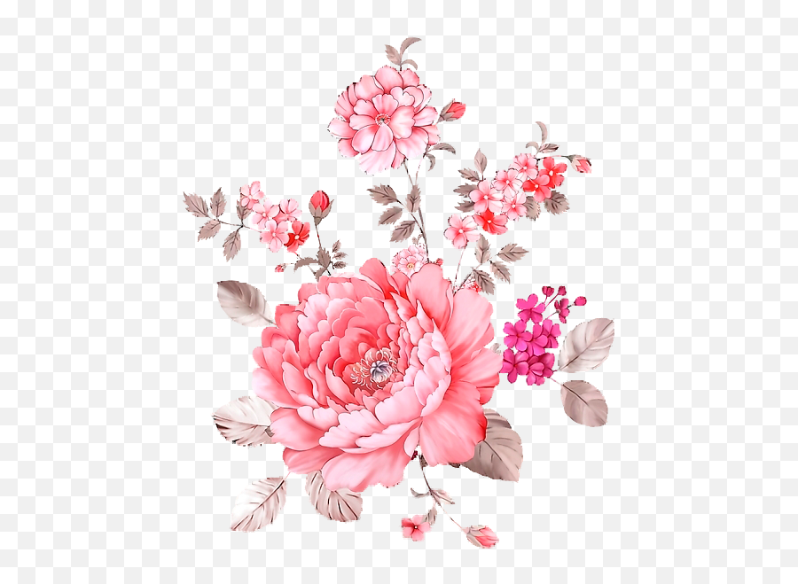 Pink Flowers - Transparent Pink Flowers Emoji,Laughing Emoji Png Overlsy