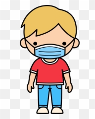 Niños Con Mascarillas - Dibujo De Un Niño Con Mascarilla Emoji,Manos Entrelazadas Emoticon Clipart