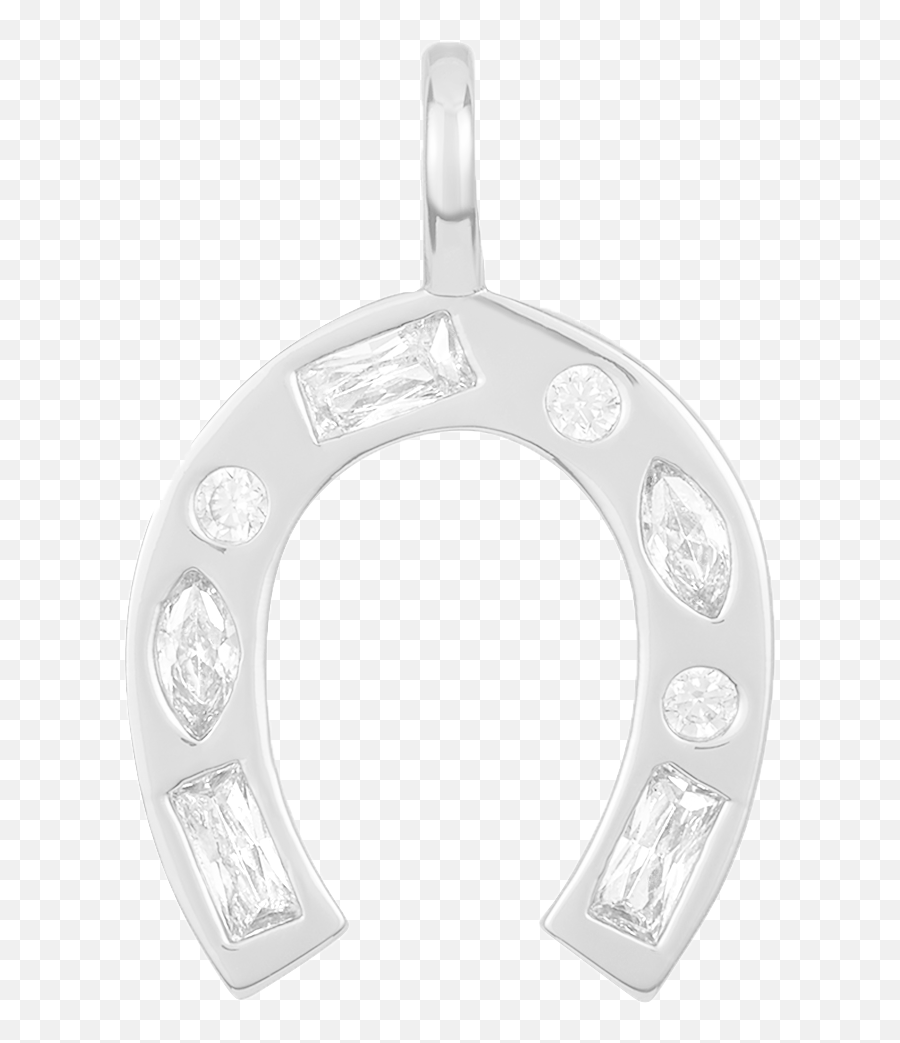 Icons Lucky Horse Shoe Necklace Charm - Horseshoe Emoji,Sterling Silver Emoji Jewellery