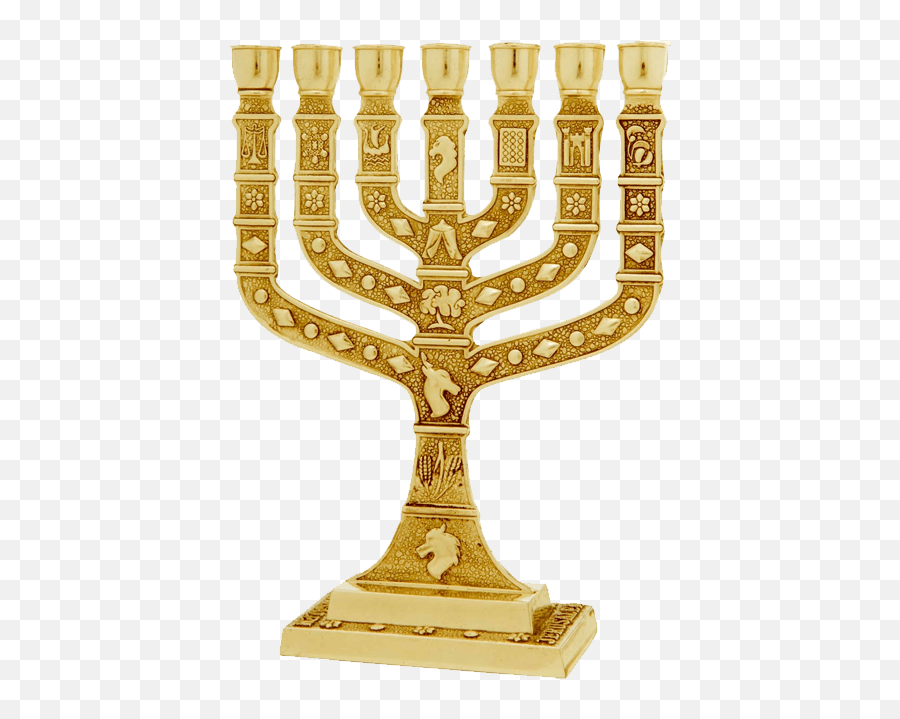 Jewish Menorah Jerusalem Candle Holder - Jewish Candle Holder Emoji,Chanukah Menorah Emoticon