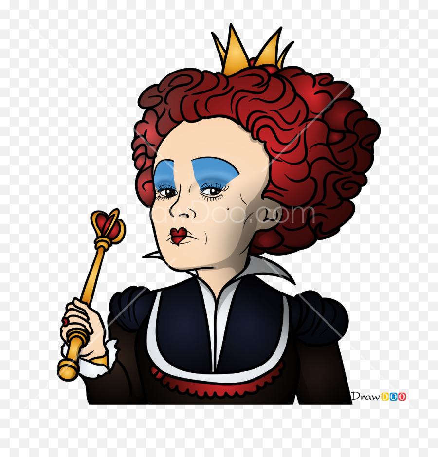 How To Draw Red Queen Alice In Wonderland - Queen Alice In Wonderland Cartoon Emoji,Alice In Wonderland Emojis