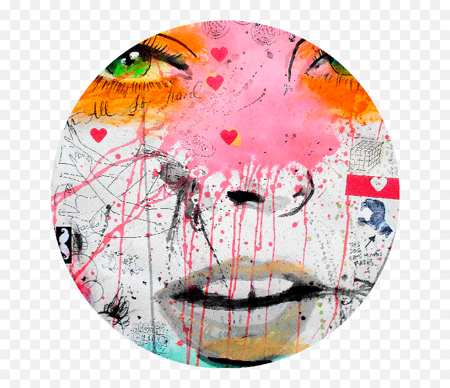 Loui Jover Peek Behind The Canvas - Circular Pictures Of Art Emoji,Paintings That Show Emotion