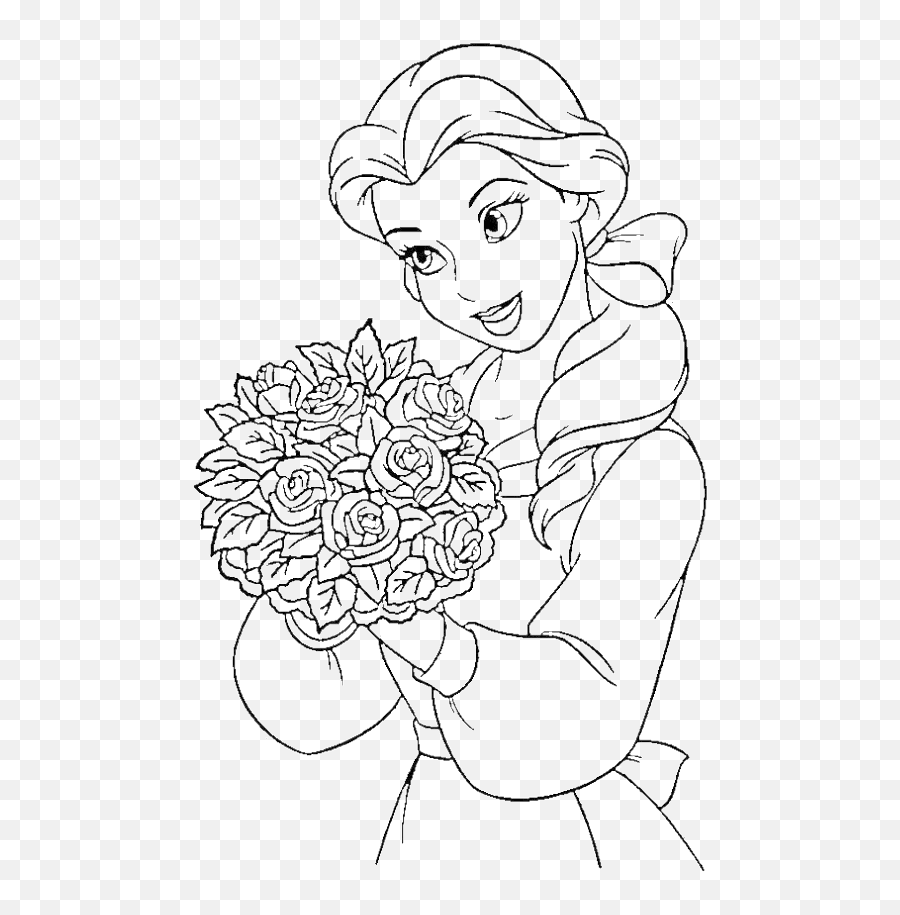 Free Coloring Pages Belle Download - Belle Coloring The Beauty And The Beast Emoji,Disney Emoji Coloring Pages