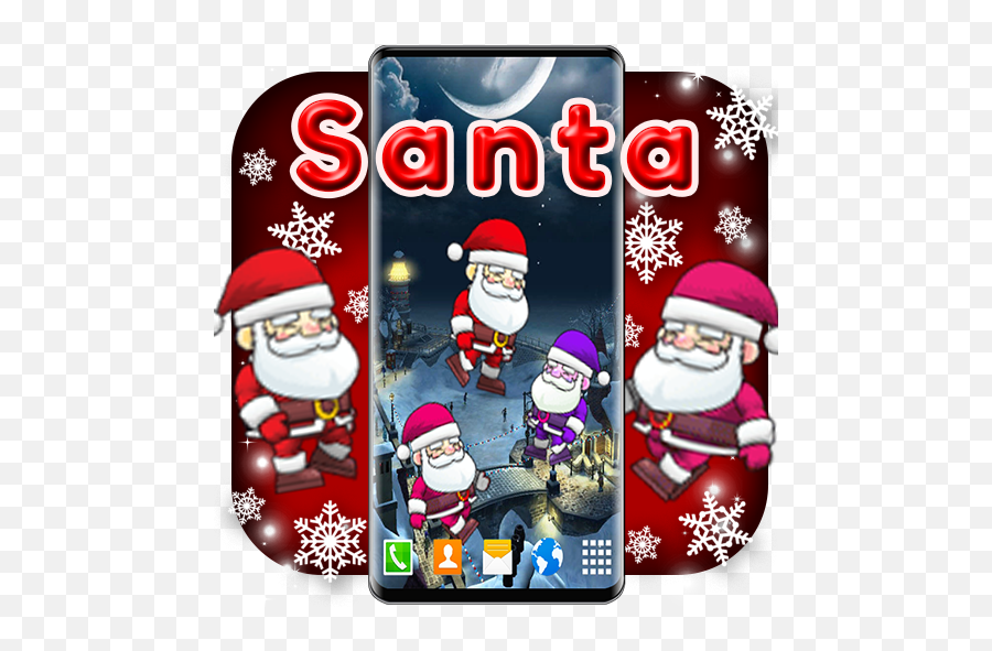 Santa Claus Wallpaper Christmas Live Wallpapers - Apps En Santa Claus Emoji,Santa Emoji