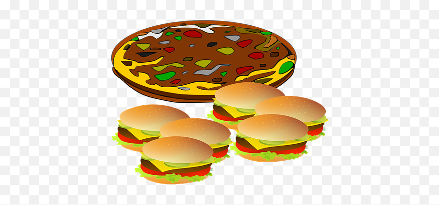 Free Pizza Burger Pizza Images - Pizza And Hamburger Clipart Emoji,Hamburger Emoticon
