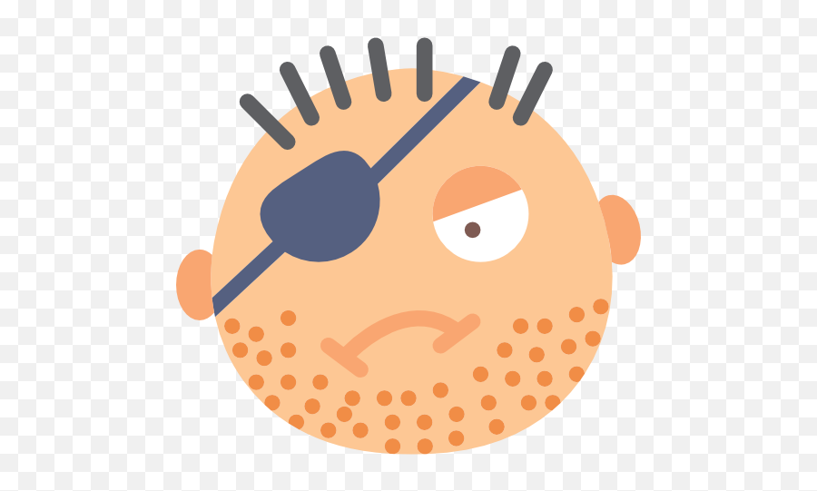 Angry Face Pirate Patch Interface Emoticon Icon - Icon Emoji,Angry Girl Emoji