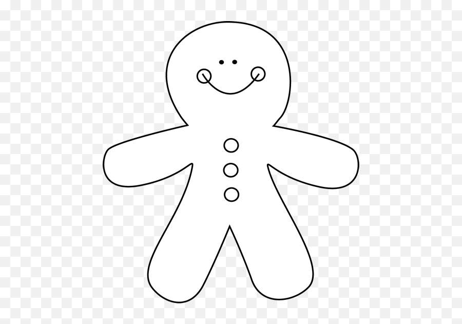 Gingerbread Man Man Black And White Clipart Clipart Kid - White Ginger Bread Man Png Emoji,Gingerbread Emoji