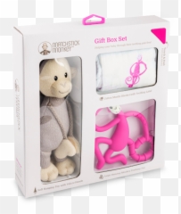 Pink Teething Gift Set - Babaváró Ajándék Szett Emoji,Dancing Monkey Emoticon