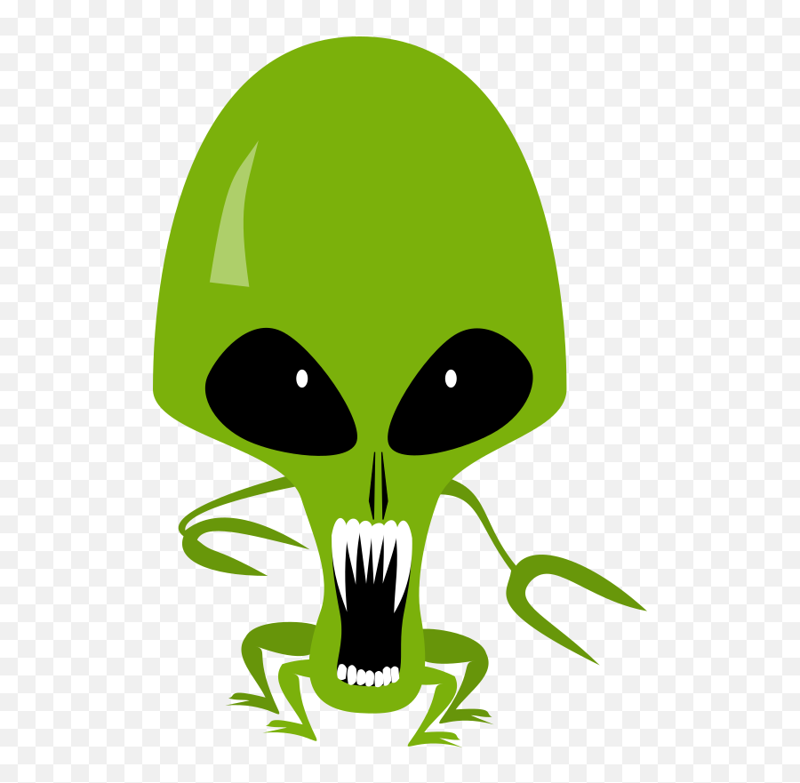 Clipart Of Sci Alien And Alien Two - Cartoon Alien Copyright Free Art Alien Emoji,Images Of Alien Emojis In Green