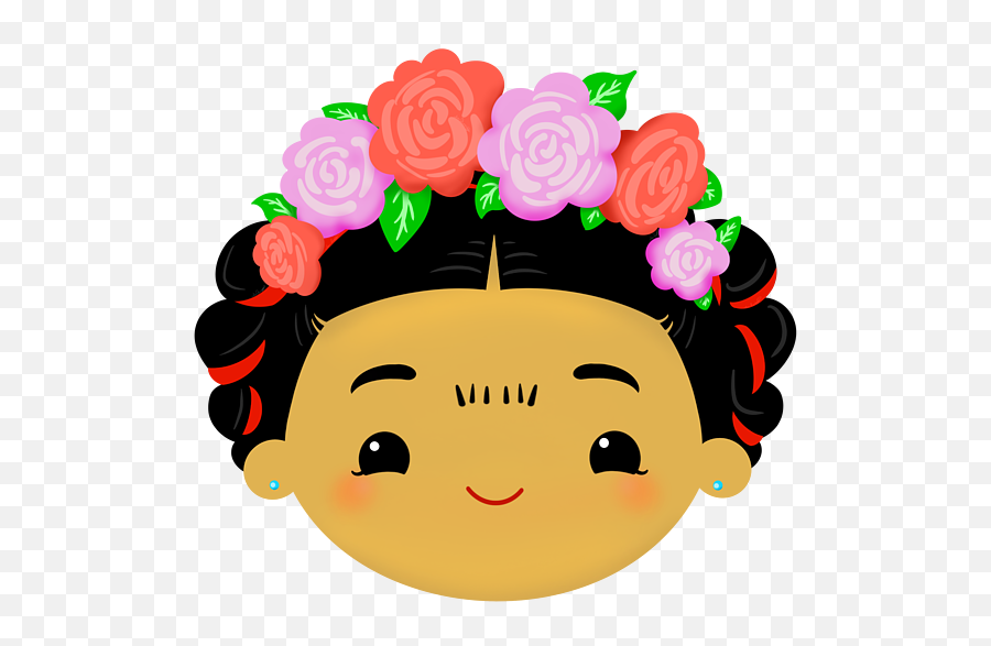 Frida Kahlo Cute Chibi Greeting Card - Frida Kahlo Chibi Emoji,Paint Emoji Onto Tote Bag