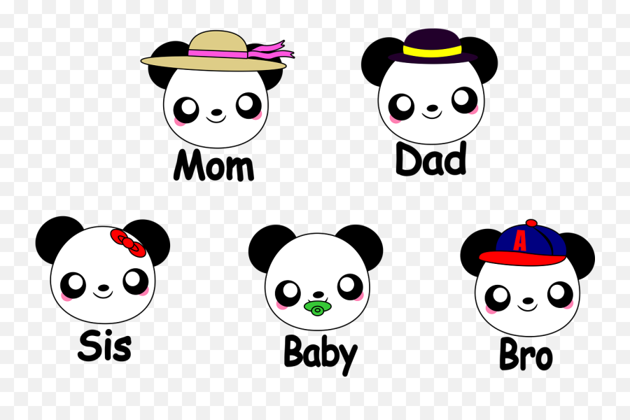 Family Panda Bear - Panda Familia Png Emoji,Kawaii Furry Bear Emoticons