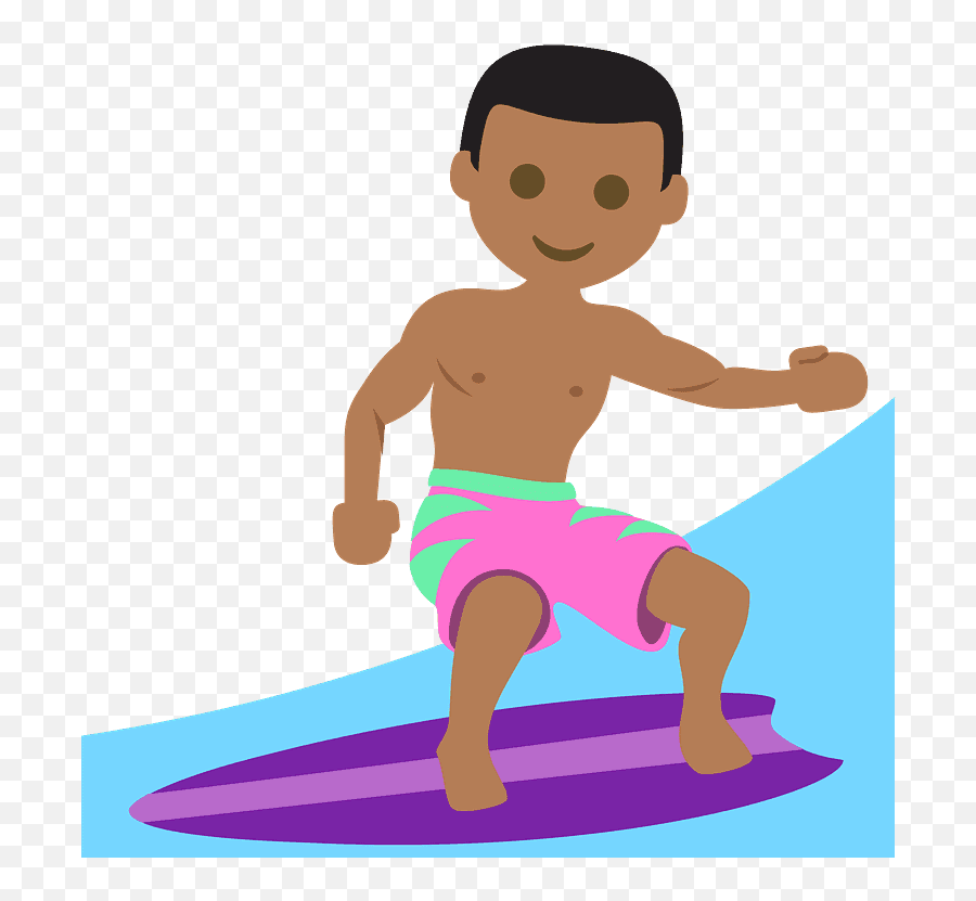 Person Surfing Emoji Clipart - Surfer,Surf Facebook Emoticon