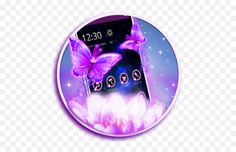 Purple Neon Butterfly Theme Apk 111 - Download Apk Latest Girly Emoji,Where To Find Butterfly Emojis