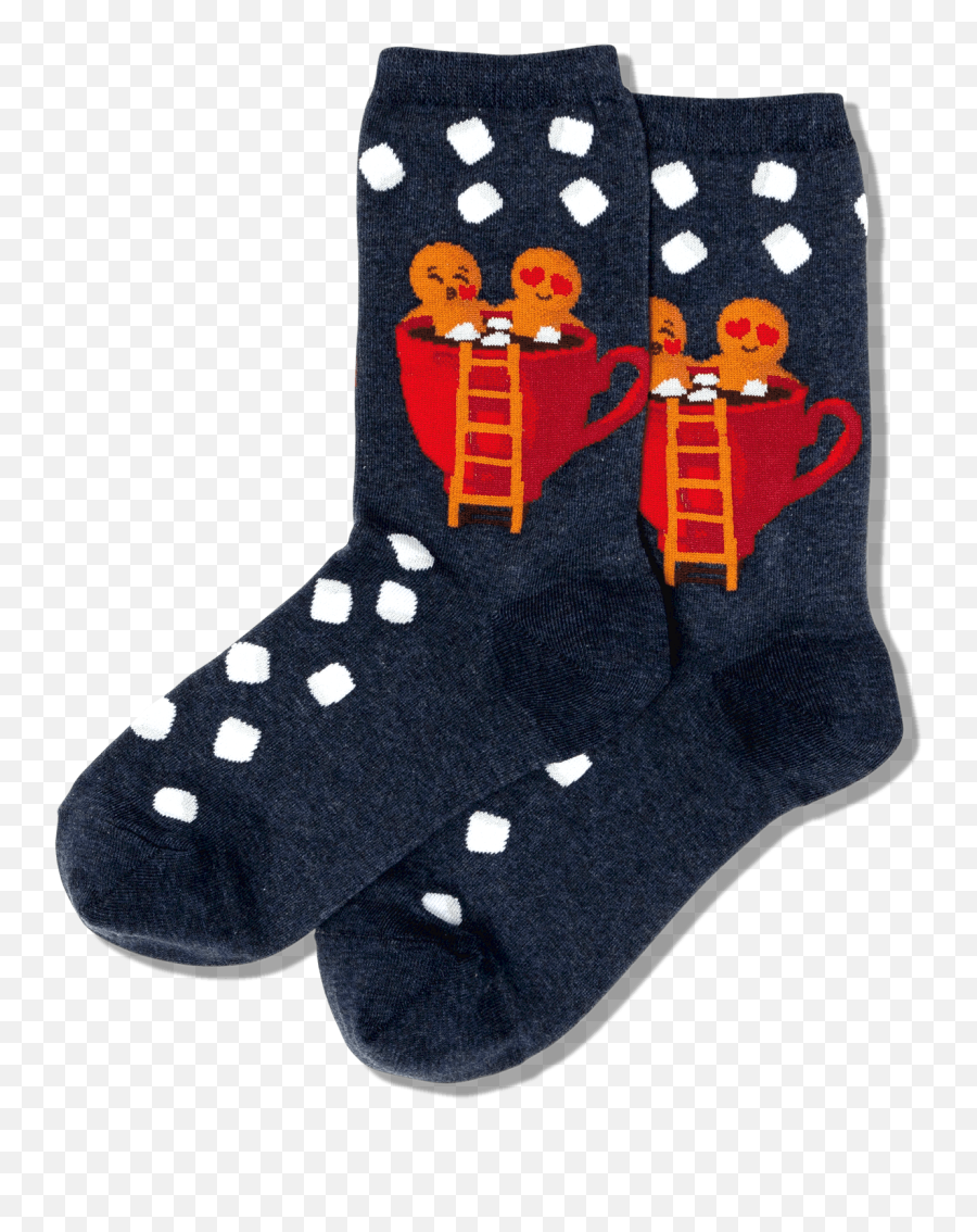 Gingerbread Couple Crew Socks - Girly Emoji,Hotcocoa Emoji Png