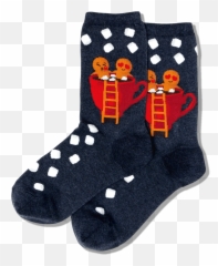 Gingerbread Couple Crew Socks - Girly Emoji,Hotcocoa Emoji Png