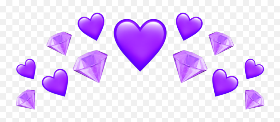 Emoji Crown Corona Heart Violet Sticker - Purple Heart Emoji Corona,2 Diamond Emoji