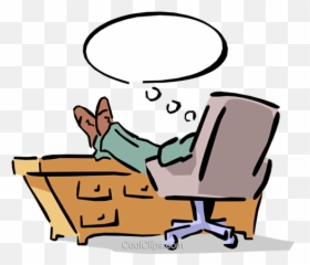 Man Sitting At His Desk With His Feet - Feet Up Clip Art Emoji,Feet Emoji