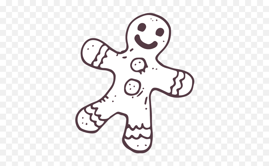 Gingerbread Man Png Designs For T Shirt U0026 Merch - Black And White Cartoon Xmas Emoji,Gingerbread Man Coloring Page Emojis Cute
