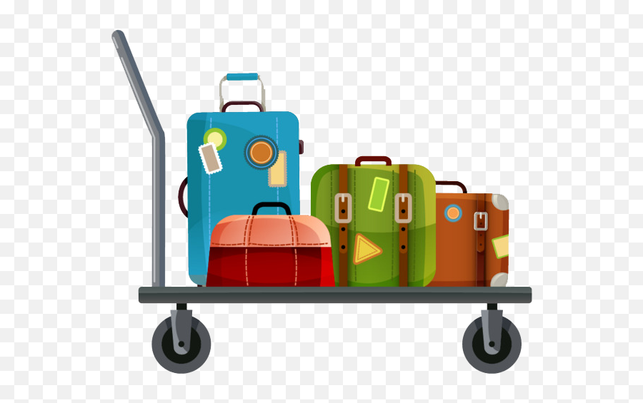 Luggage Trolley Tiktokstickers Sticker - Luggage Trolley Cartoon Png Emoji,Luggage Emoji