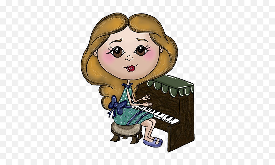 Pianist Illustration Sticker Emoji,Emoticon Playing Piano