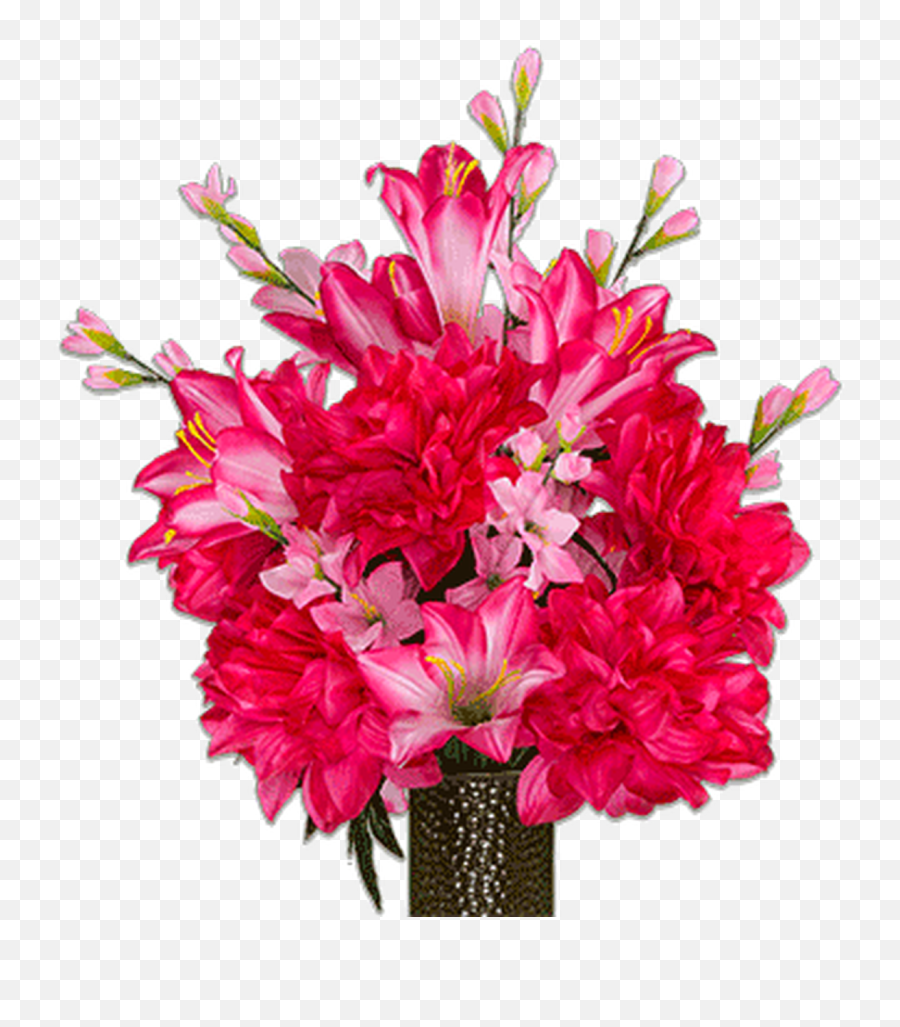 Beauty Lily And Dahlias - Artificial Flower Emoji,Deep Emotion Rose Bouquet Ftd