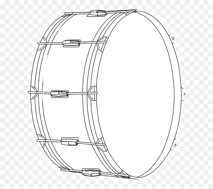 Drums Clipart Outline Drums Outline - Bass Drum Line Drawing Emoji,Drummer Emoticon