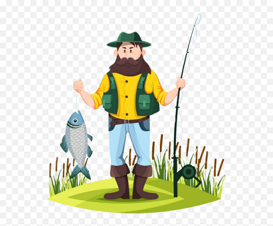 Largest Collection Of Free - Toedit Visser Stickers Fishermen And Farmer Clipart Emoji,Man Fishing Pole Fish Emoji