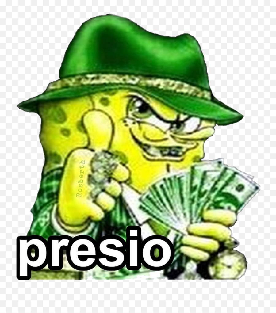 Shitpostlatino Dankmeme Idk Lol Sticker - Gangster Spongebob Meme Emoji,Idk Lol Emoji