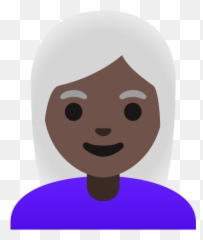 U200d Woman Dark Skin Tone White Hair Emoji - Human Skin Color,Emoji Skin Tone Android