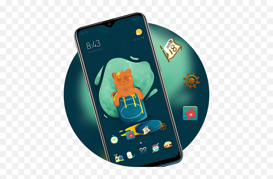 Hand Drawn Cartoon Cat Theme Fish Cute Pet - Aplicaciones Smartphone Emoji,Emojis Dibujados
