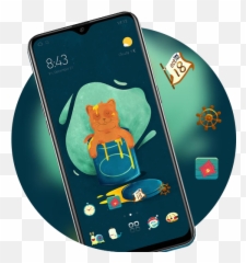 Hand Drawn Cartoon Cat Theme Fish Cute Pet - Aplicaciones Smartphone Emoji,Emojis Dibujados