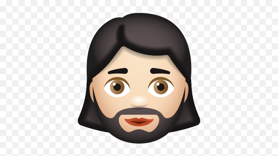 Woman With Beard Light Skin Tone Icon - Ios Woman With Beard Emoji,Facebook Beard Emoji