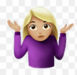 Sholdershrug Emoji Sticker - Transparent Shrug Emoji Png,Blonde Emoji