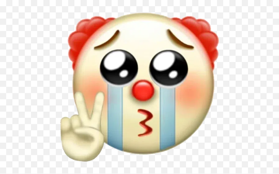 Cursed Emojis Pt 1 Whatsapp Stickers - Sad Clown Emoji,Cursed Blushing Emojis