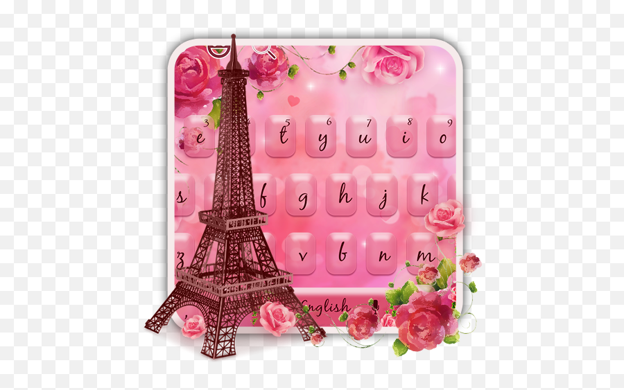 Pink Rose Tower Keyboard - Girly Emoji,Pink Rose Emojis