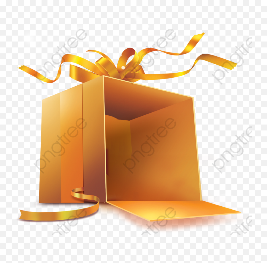 Gift Clipart Gold - Gold Gift Box Open Png Download Full Transparent Open Gift Box Png Emoji,How Many Emojis In A Gold Box