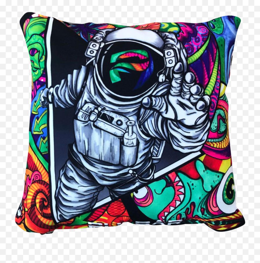 Pulsar Psychedelic Throw Pillow - Pulsar Psychedelic Spaceman Emoji,Emojis Pillows Wholesale
