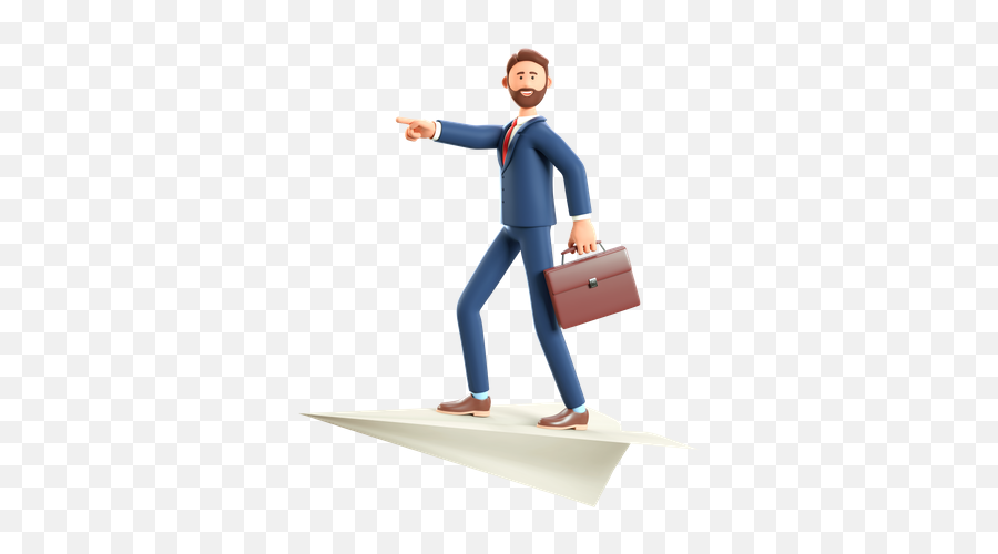 Premium Businessman Going To Office 3d Illustration Download Emoji,Pointing Forward Emoji