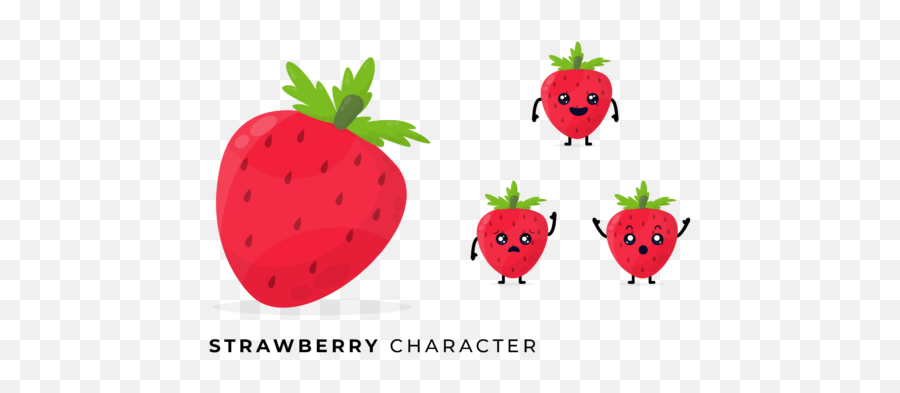 Fruit Kawaii Strawberry Design Graphic By Lionalstudio Emoji,Fruity Emojis