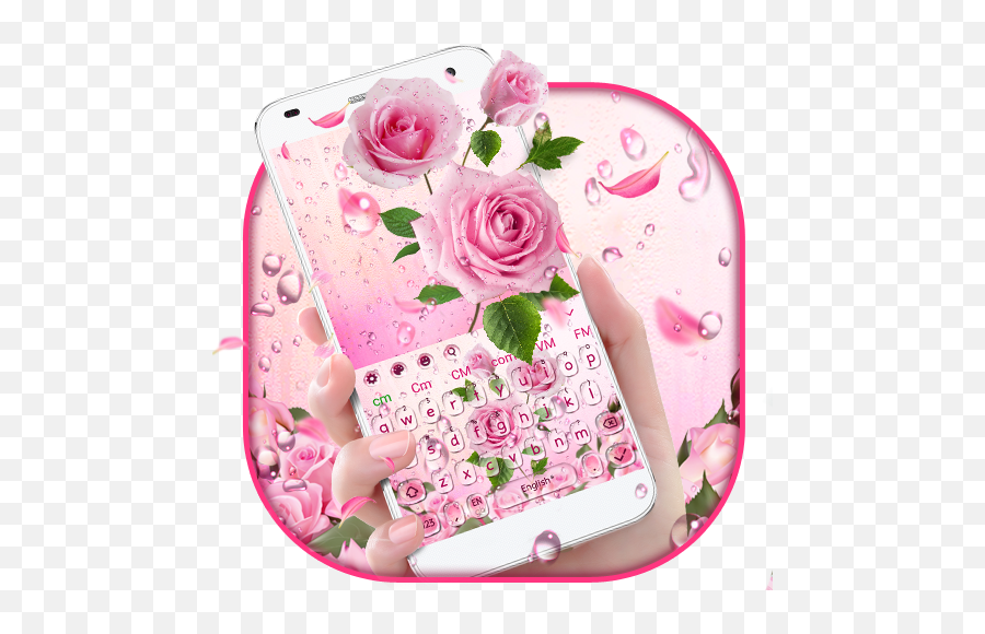 Elegant Pink Rose Keyboard Theme - Google Play Girly Emoji,Pink Flower Emoji Meaning