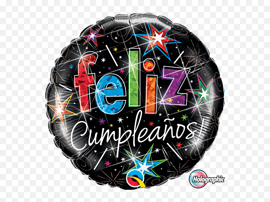 Globo Metalizado 18 Feliz Cumpleaños Negro Holografico - Dot Emoji,Feliz Cumplea?os Emoji