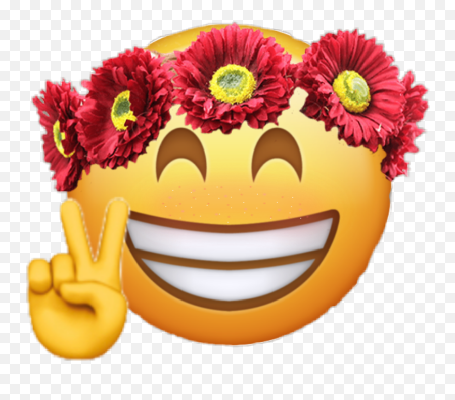 Emoji Flower Peace Mwa Sticker - Whatsapp Cara Sonriente Whatsapp Emoji De Feliz,Girls Emoticon