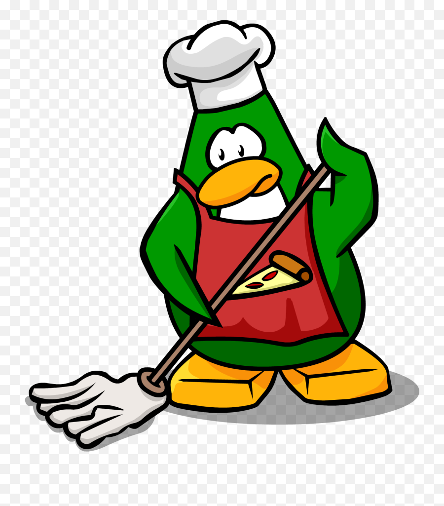 Image Mopping Club Penguin - Pizza Guy Club Penguin Clipart Club Penguin Chef Emoji,Emojis De Pinguinos Utilizables