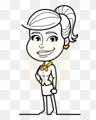 Pretty Linear Girl Cartoon Vector - Clipart Of A Lady Black And White Emoji,Drawing Cartoon Emotions
