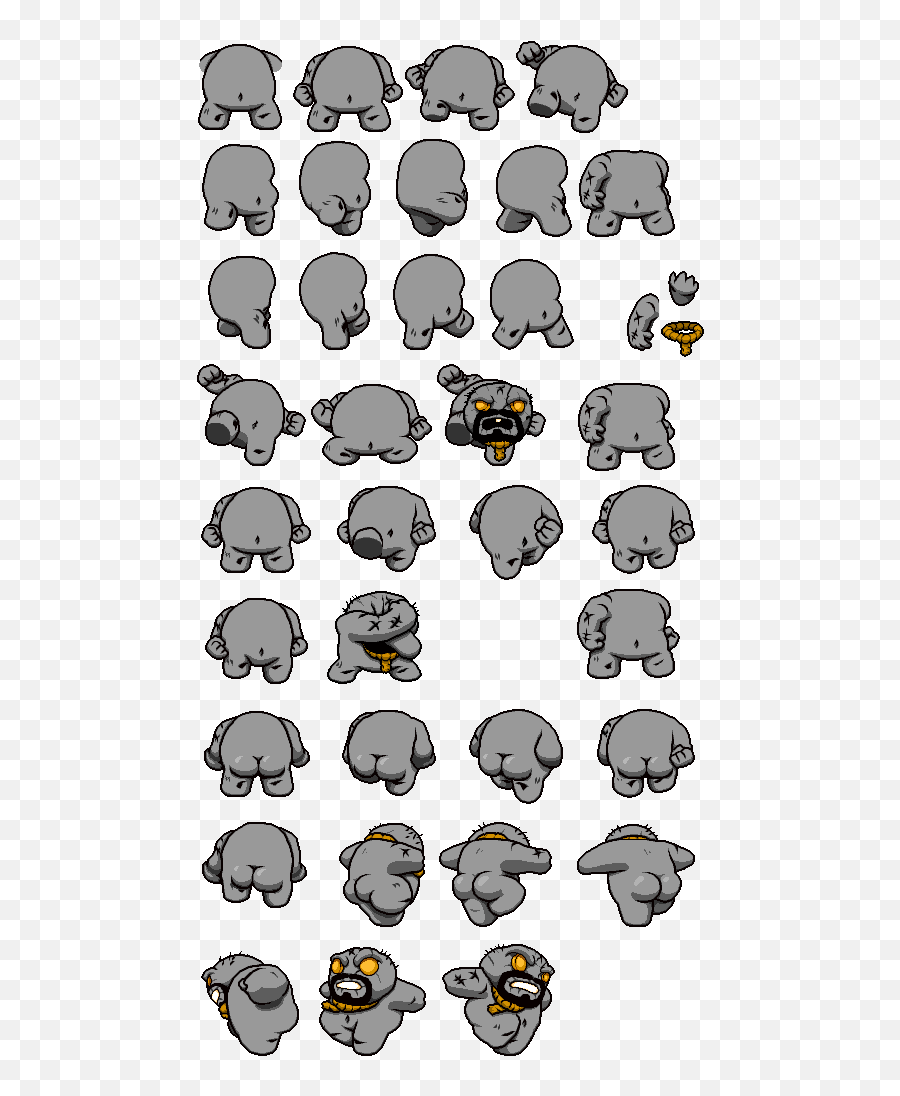 Rebirth - Binding Of Isaac Separated Sprite Sheet Emoji,Binding Of Isaac Emoticons Skype