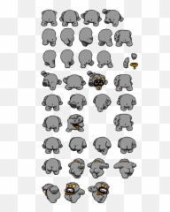 Rebirth - Binding Of Isaac Separated Sprite Sheet Emoji,Binding Of Isaac Emoticons Skype