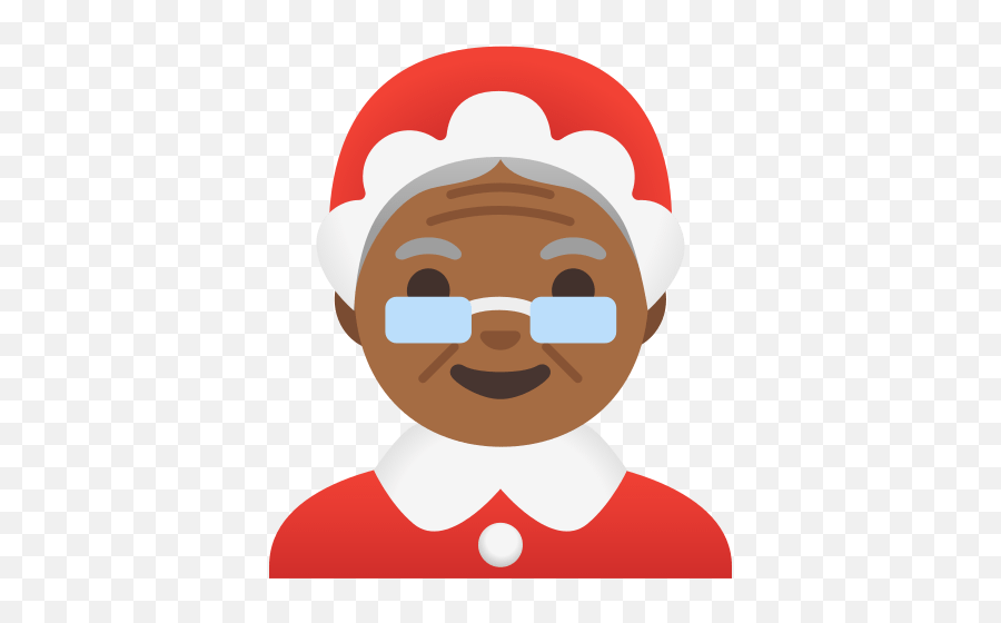 Mãe Natal Em Tom De Pele Meio Escuro - Transparent Black Santa Emoji,Natal Emojis