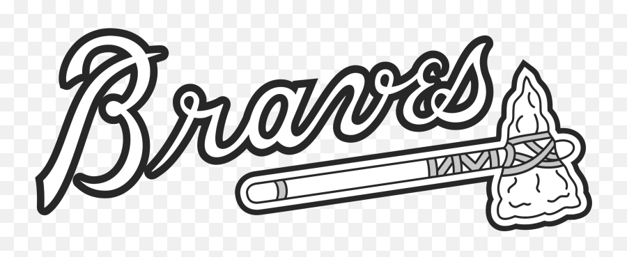 Atlanta Braves Tomahawk - Braves Logo Logo Black And White Emoji,Tomahawk Emoji