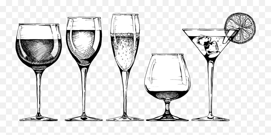 Jpg Royalty Free Download Champagne Drawing Sketch - Happy Cocktail Vector Vintage Emoji,Toasting Glasses Emojis