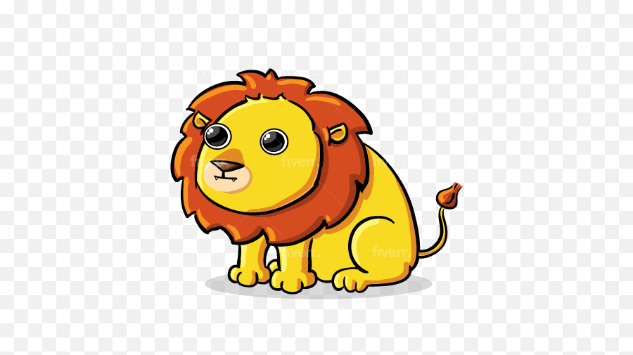 Chubby Cartoon Style - Lion Yellow Clipart Emoji,Emoticons Toupeira